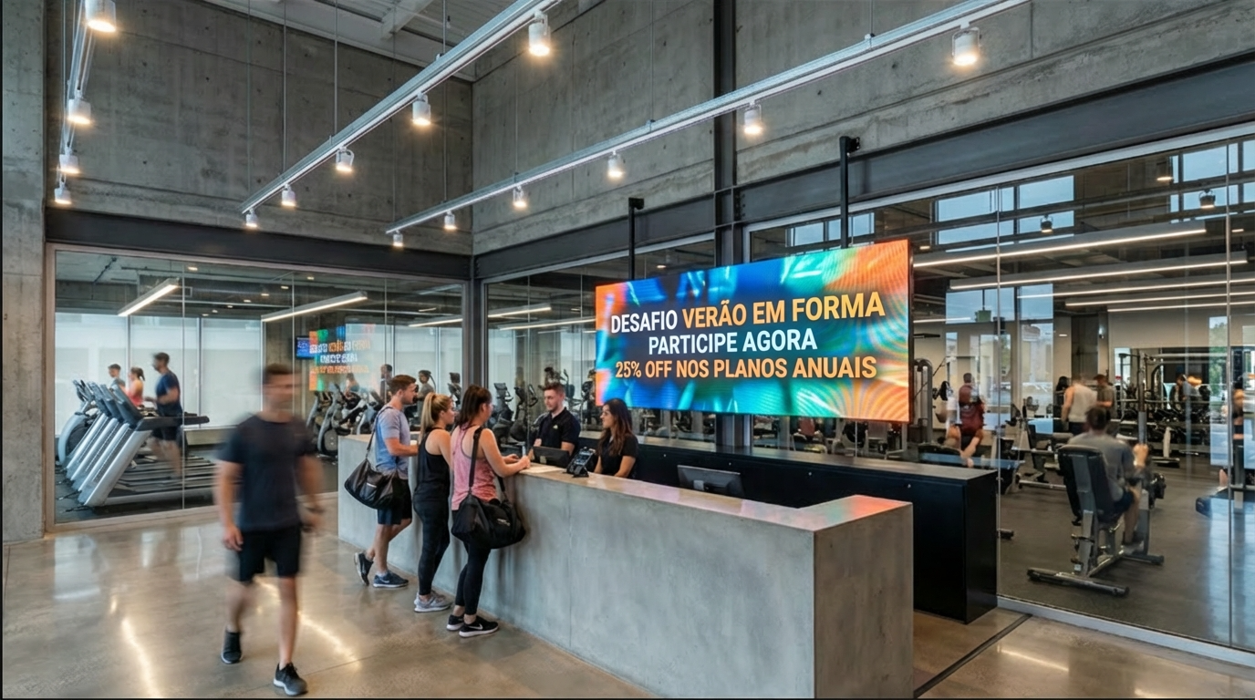 Academia moderna com painel LED